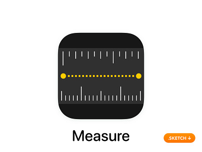 Apple "Measure" App Icon 13 14 app app icon apple cm design dimensions flat icon inc ios line logo secret size tool top unit utility