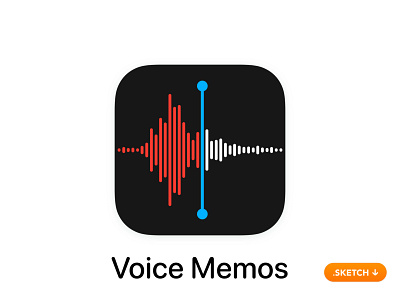 Apple "Voice Memos" App Icon - iOS 13 13 14 app app icon apple audio design icon ios ipad iphone logo mem modern portable recorder tool top tune