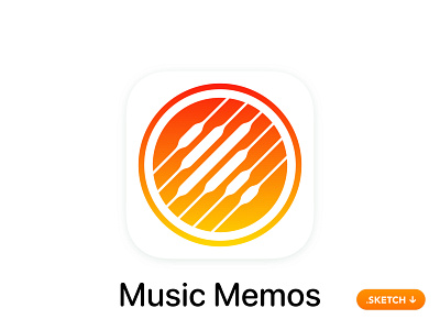 Apple "Music Memos" App Icon - iOS 13 13 14 app app icon apple artist design flat icon idea interface ios logo music secret simple song top voice