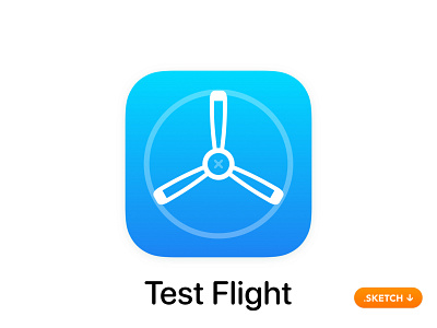 Apple "Test Flight" App Icon - iOS 13 app icon beta design developer flight freebie imac install ios ipad iphone logo mobile sketch svg test testflight testing top vector
