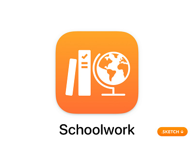 Apple Schoolwork App Icon app app icon apple brand class design glyph icon icons illustration logo monitor room school sketch top ui vector work