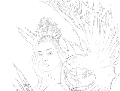 Digal painting - The princess of ravens sketch creativity digitalpaiting photoshop sketch