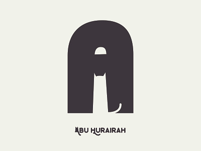 A for Abu Hurairah a logo design cat illustration illustrator logo negative space typo typography