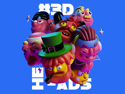 3D Heads 3d cinema4d head illustration vray