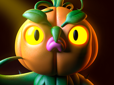 Pumpkin 3d character character design cinema4d halloween illustration monster octane octanerender pumpkin