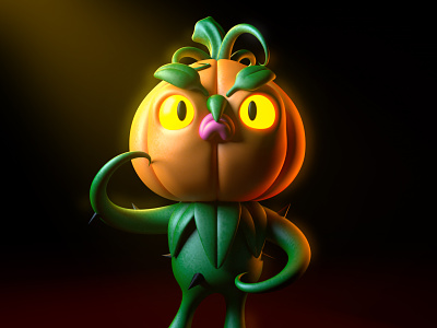 Pumpkin 3d character character design cinema4d halloween horror illustration monster octane spooky
