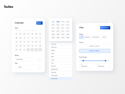 Fliter & calender app branding design ui ux vector