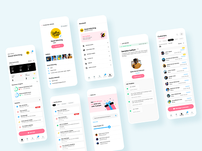 Client tracking app branding graphic design ui