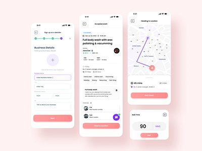 Wash app heading to location app design graphic design ui ux