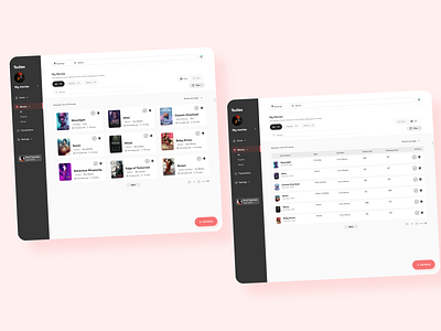 Movies dashboard app design ui ux