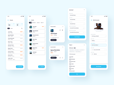 Event management app design ui ux