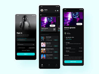 Events and ticketing app app design ui ux