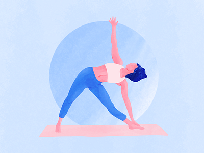 Triangle Yoga Pose art drawing illustration illustration art meditation procreate yoga