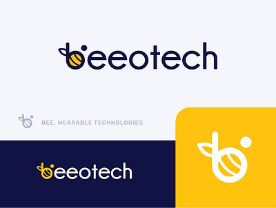 Beeotech Logo bee bee logo brand identity branding design icon logo logodesign yellow yellow logo