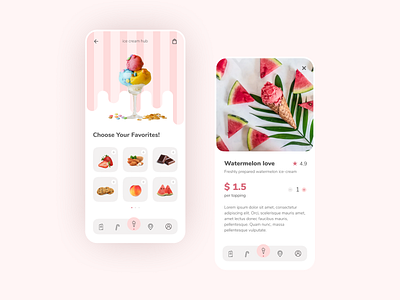 Ice Cream App Design