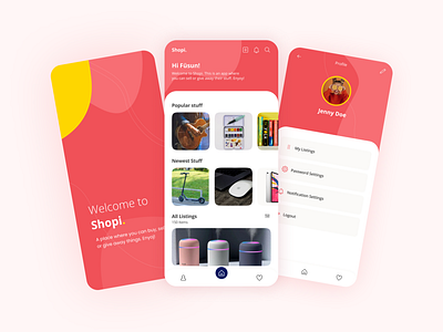 Shopi Concept App Design app app design application figma interface ios mobile mobile app design secondhand ui ui design