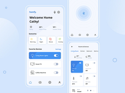 Homfy Conceptual App Design app design application mobile app smart app smart device smart home ui ux