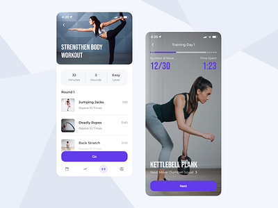 Sports App app app design exercise exercise app fitness fitness app mobile mobile application sports training ui ux