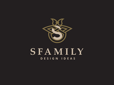 SFamily Logo brown clean design dark design family gold icon logo logo design logotype luxury luxury logo serif font solid