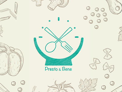 Presto&Bene - Food Blog Logo Design branding fastfood food foodblog icon illustration logo logo design logodesign ui ux web