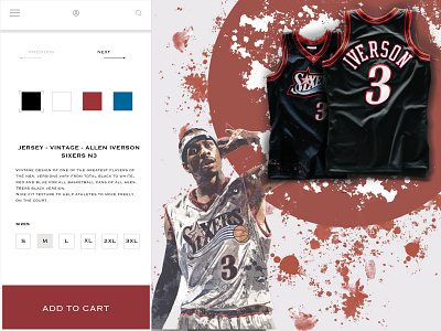 E-Commerce Shop - Basketball Items basketball color dailyui design ecommerce iverson jersey online shop sixers ui watercolor webdesign