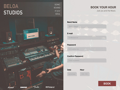 SignUp Page - Music Studio