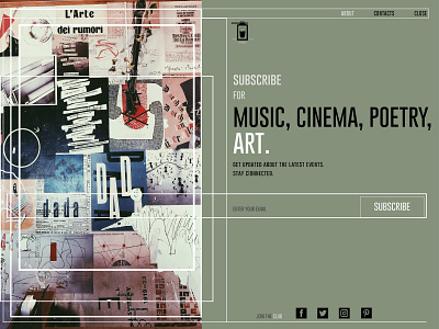 Subscribe Page art cinema club daily 100 challenge dailyui design illustration logo music poetry poster pub subscribe ui webdesign