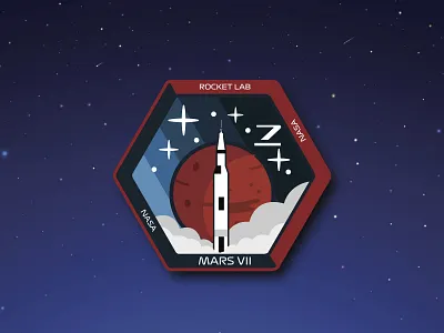 Mission Patch - Mars VII design dribbleweeklywarmup illustraion logo mars mission nasa patch space ui weekly challenge weeklywarmup