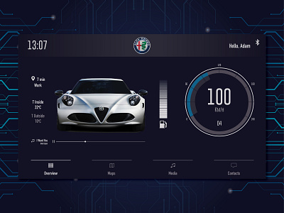 Car Interface alfaromeo branding car daily daily 100 challenge dailyui dailywarmup design interface logo ui ux webdesign