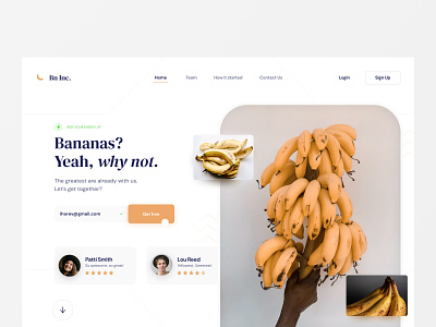 Banana Landing Page Concept.