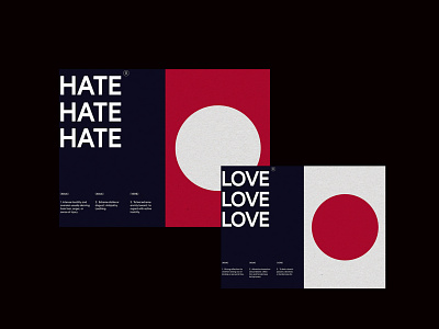 Love & Hate — Shape and Grid exploration. branding clean color design graphic graphicdesign grid layout minimal shape simple typography whitespace