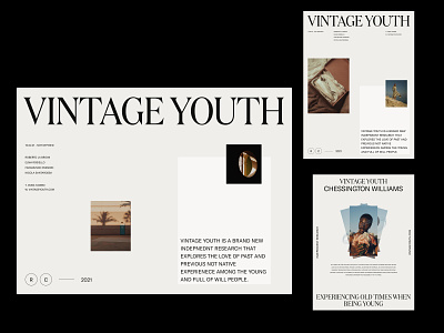 Vintage Youth — Inner & Layouts | Black art direction branding clean color design design art grid layout minimal modern photography product simple typography ui ux web whitespace