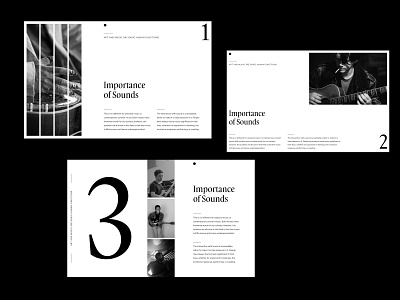 Importance of Sounds — Layouts art direction blackandwhite branding clean design design art grid layout minimal modern photogrpahy product simple typography ui ux web whitespace