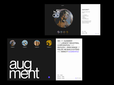Augment — Header / Inner / Pictorial Navigation art direction branding clean design designart digital grid images layout minimal modern photo product screen simple typography ui ux web website