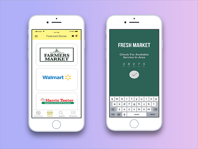 Fresh Market's Vendor and Zip Code grocery app mobile app mobile design ui visual design