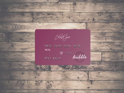 Thank you card credit debut dribbble first invite shot thank you