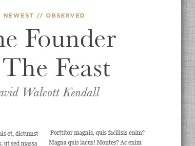 The Feast blog design graphic layout type typography web
