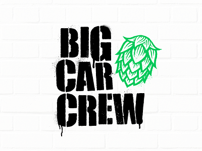 Big Car Crew beer brand brewery grunge logo logotype