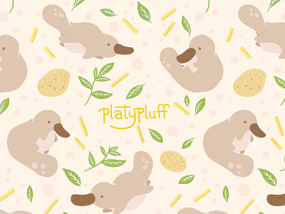 platypluff character design concept logotype wallpaper
