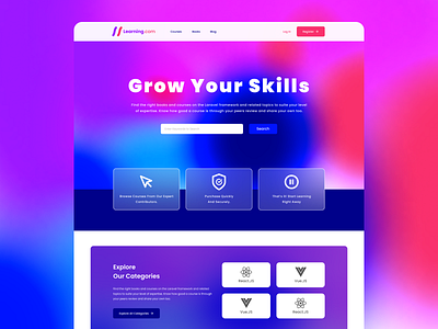 Learning.com - Online Education Learning Platforms design education kids learning mockup nft online platforms premium shop trending ui ui kit ui ux ux web 3 website website design