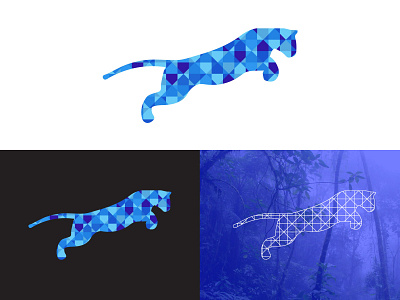 Running Tiger Polygon Art