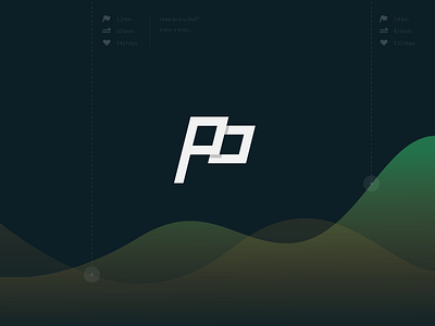 P+O+flag app icon identity logo logotype mobile monogram sports