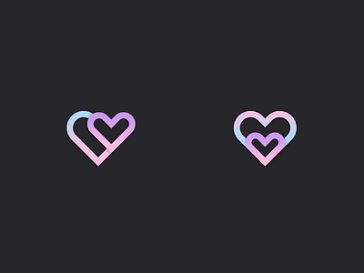 Heart + Heart branding colorful heart hearts logo mark rainbow two