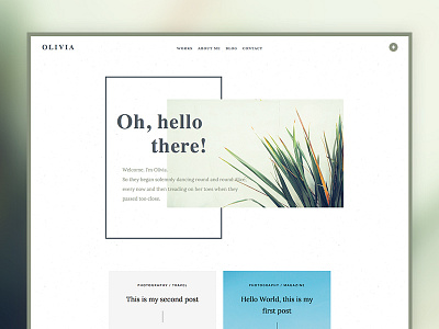 Olivia blog design theme website wordpress