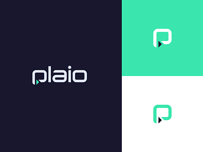 Plaio logo logotype monogram p play video wordmark