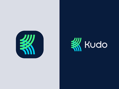 Kudo branding design geometric green icon identity line logo logo design logomark logotype mark minimalist monogram symbol tech wordmark