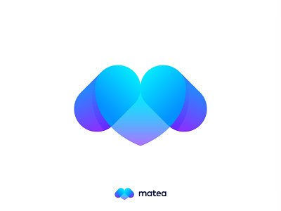 matea branding care couple design family geometric heart icon identity logo logo design logomark logotype mark medical minimalist monogram symbol tech