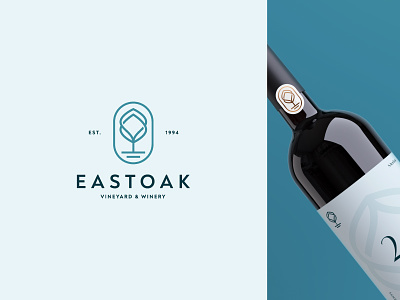 Eastoak branding geometric icon logo logotype mark minimalist nature oak symbol tourism tree tree house vineyard wine winery
