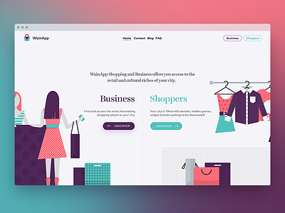 wain app design feminine geometric illustration logo mark minimalist shopping shopping app ui web webdesign website