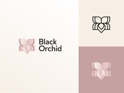 Black Orchid branding design feminine floral flower geometric green icon identity logo logo design logomark logotype mark minimalist monogram orchid symbol wordmark